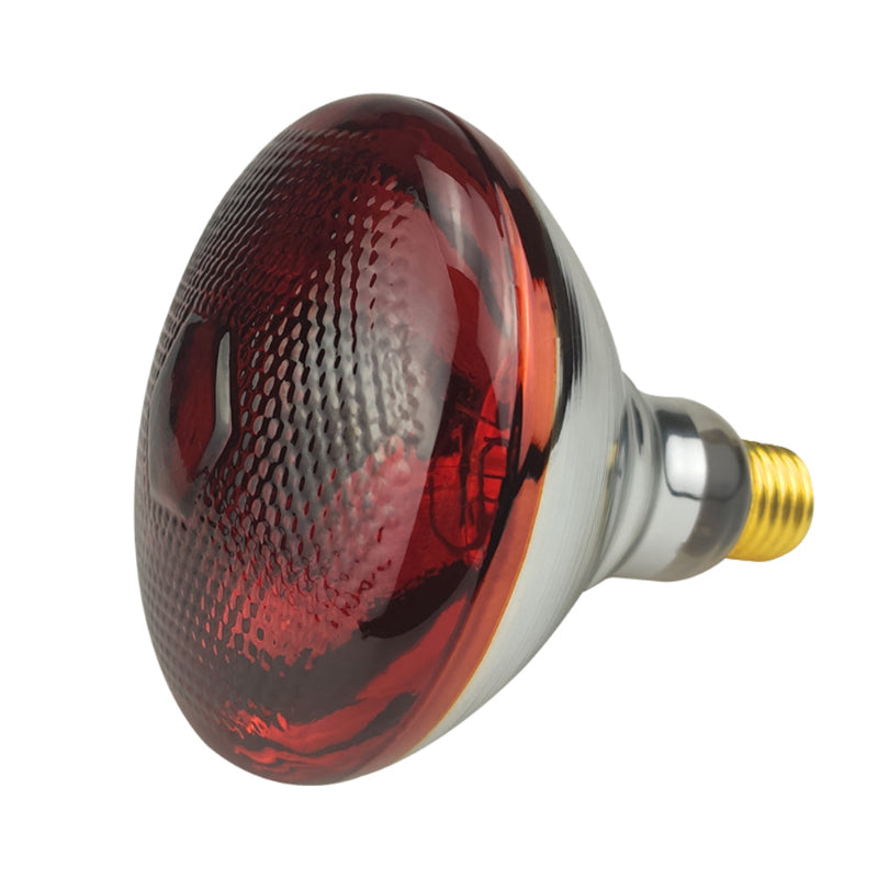 Close-up of BONGBADA PAR38 infrared heat lamp 100W-275W with E26/E27 base and protective coating